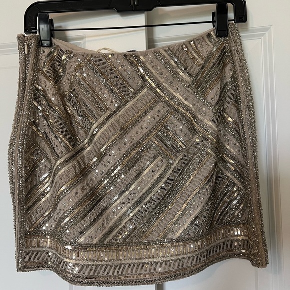 Club Monaco Gold and Silver Sequin Mini Skirt - Picture 2 of 4